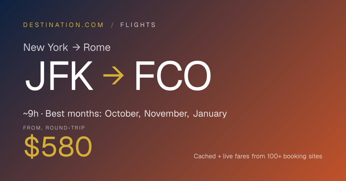 New York to Rome flights — Compare fares on JFK → FCO - destination.com